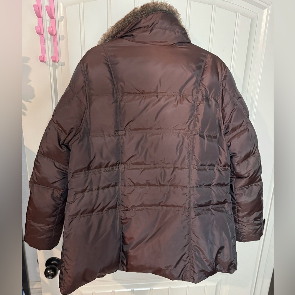 Eddie Bauer Chocolate Brown Fur-Collar Ski Jacket - Picture 7 of 12